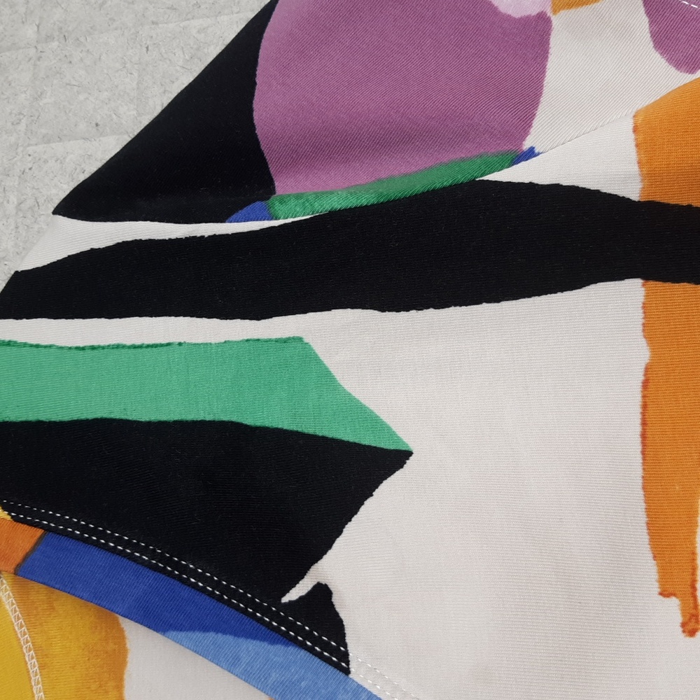 Chico's Multi Colored Geometric Pattern Short Sle… - image 3